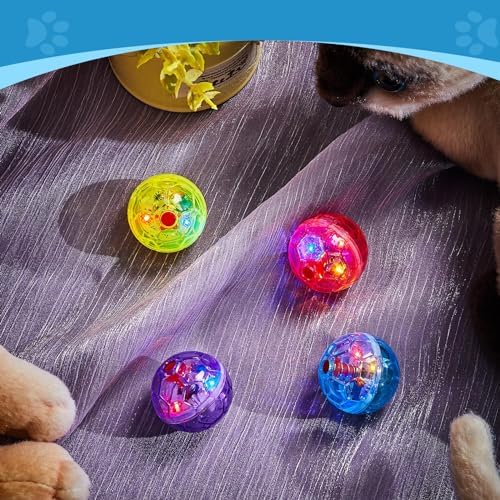 Frienda 4 Pcs Light up Cat Ball LED Motion Ghost Hunting Cat Ball, Bright - Image 4