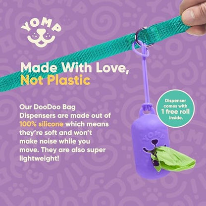 Yomp Poop Bag Holder – Silicone Dog Waste Bag Dispenser for Leash Attachment – Reusable Dog Poop Bag Holder - No Jingling. Silent (Includes One Standard Size Roll) - Image 3