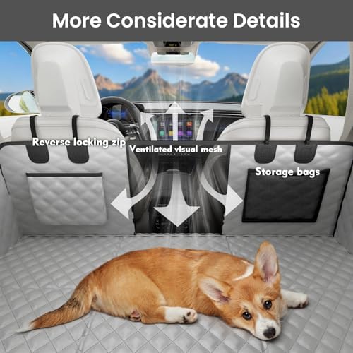 Dog Car Seat Cover for Back Seat, Waterproof Leather Fabric Back Seat Extender for dogs 52.4 * 24.4in, Foldable in The Car, Hard Panels Bottom Support to 330 lbs, for Cars/Mid-Size SUV/Small Truck - Image 6