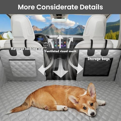 Dog Car Seat Cover for Back Seat, Waterproof Leather Fabric Back Seat Extender for dogs 52.4 * 24.4in, Foldable in The Car, Hard Panels Bottom Support to 330 lbs, for Cars/Mid-Size SUV/Small Truck - Image 6