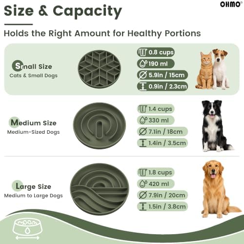 OHMO Slow Feeder Dog Bowl, 5.9" Lick Mat for Dogs, Diamond, Camo Green - Image 3