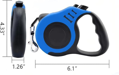 SALAN Retractable Dog Leash, 16.5 feet Pet Lead with Anti-Slip Handle, Durable Training Leash for Small Medium Dogs Cats, Red and Blue (Red)