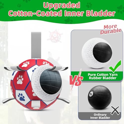 Diman Herding Ball for Dogs Large, 9 Inch Dog Soccer Ball with Straps - Image 3