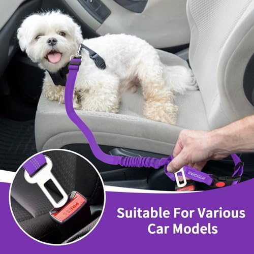 BWOGUE 2 Pack Dog Seat Belt for Car, Elastic Headrest Restraint - Image 5