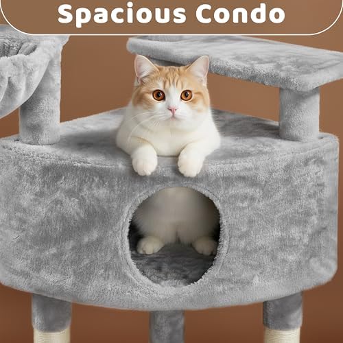 Yaheetech 46in Corner Cat Tree for Large Cats with Queen Size Top Perch - Image 5