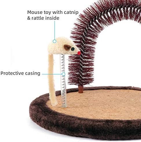 Happi N Pets Cat Self Groomer, Heavy Scratching Pad with Mouse Toy - Image 5