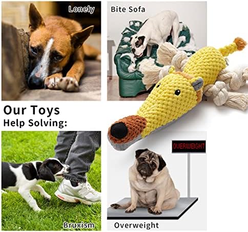 Sedioso Dog Toys, Dog Plush Toy for Large Breed, Cute Squeaky Dogs Toy with Crinkle Paper, Puppy Stuffed Animal Chew Toys for Small, Middle, Large Breed (Lion) - Image 3
