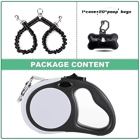 Dual Retractable Dog Leash for 2 Medium Dogs ≤ 44Lbs Each,18.5FT, Poop Bags - Image 5