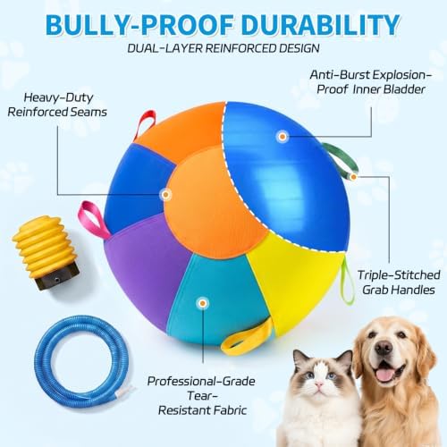 Herding Ball for Dogs & Horses 7-Color-18inch Inflatable Training ToyM) - Image 2