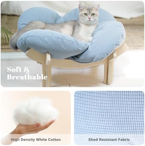 CHEERHOME PETS Elevated Cat Bed for Indoor Cats Couch Sofa Flower - Image 5