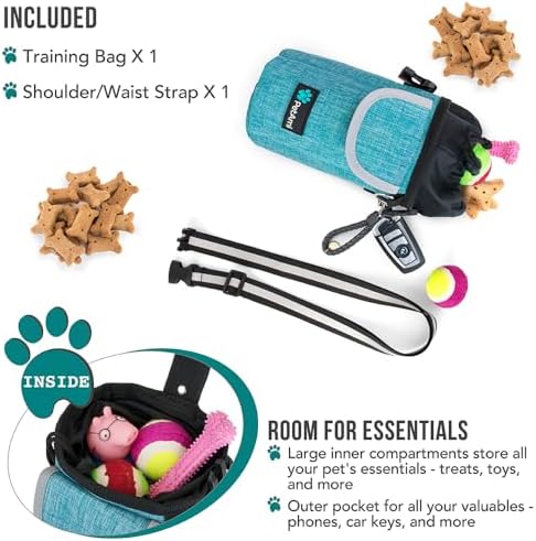 PetAmi Dog Treat Pouch, Large Hands-Free Training Bag, Teal Sea Blue - Image 2