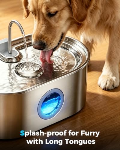 4.2Gal Extra Large Dog Water Fountain, 16L Stainless Steel Pet Water Fountain for Large Dogs, No Spill Dog Water Bowl Dispenser with Deeper Wider Bowl, 68-Cup Water Tank for Multi-Pet - Image 3
