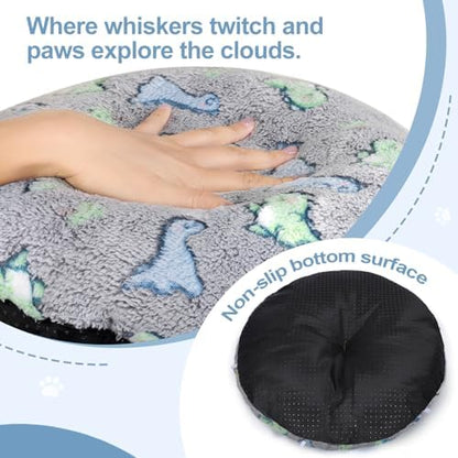 Cat Tunnel Bed, Foldable Cat Donut Tunnel with Removable Cushion & Toy Ball, Stress Relief Fun, Round Pet Play Tunnel for Indoor Cats, Kittens and Small Pets (3D Dinosaur Pattern) - Image 6