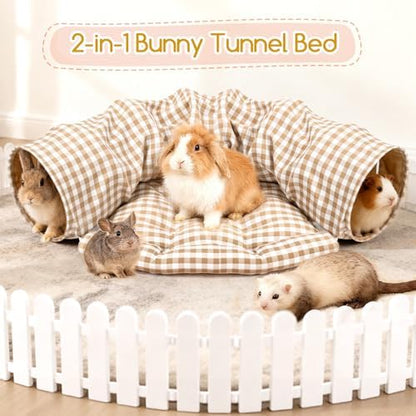 Bunny Tunnel Bed, Collapsible Tunnel Tubes with Removable Bed - Image 7