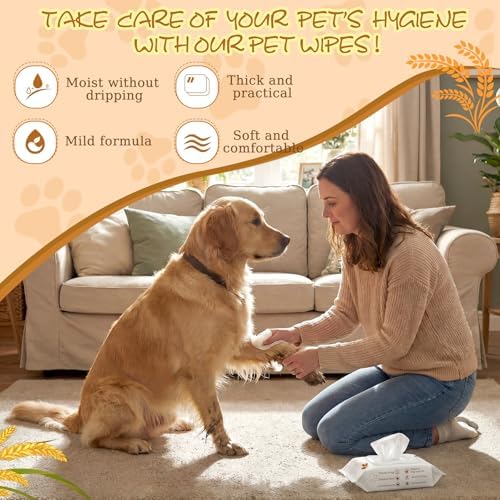 Treela 10 Pack Dog Pet Wipes, 80 Count Paws Body, Soothing Oatmeal Flavor - Image 4