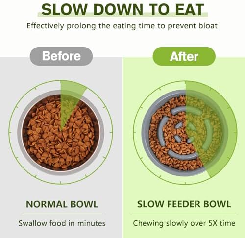 Pecute Slow Feeder Dog Bowls to Slow Down Eating, Dog Slow Feeder Bowl - Image 4