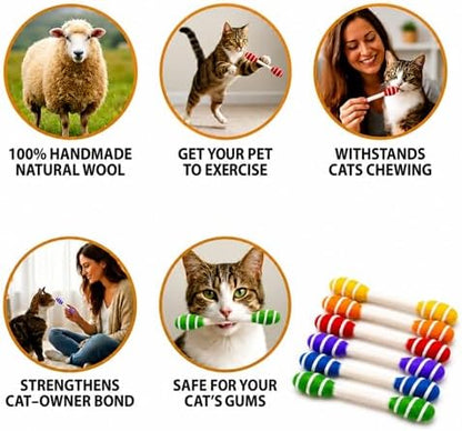 Glaciart One Swabs Cat Toys with Catnip - 6 Pk | Durable for Chew, Cute Cat Toys Interactive Kitty for Boredom, Exercise, & Play | Filled w/Organic Catnip for Anxiety & as Digestive Aid | Gift Idea - Image 3