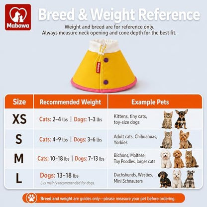 Soft Dog Cone Collar for Dogs & Cats, Adjustable Elizabethan Recovery Collar, Lightweight EPE Material, Post-Surgery Wound Protection (Yellow, S) - Image 5
