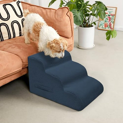 Mesa Lemon 3 Step Dog Stairs Pet Ramp for High Beds, Sofas and Cars - Image 2
