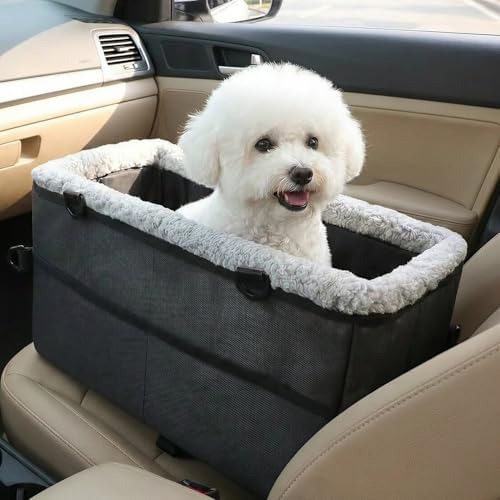 Center Console Dog Car Seat for Small Dogs Under 11 lb, 17.3 x 7.9 x 9.4 in by Petsfriend