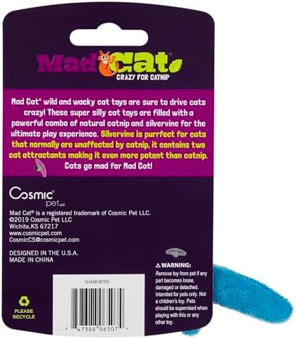 Mad Cat Shark Biter Ocean Themed Catnip and Silvervine Cat Toy, Pack of 1 - Image 5