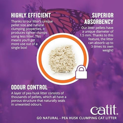 Catit Go Natural Pea Husk Clumping Cat Litter, 12.3 lb, Natural - Image 5