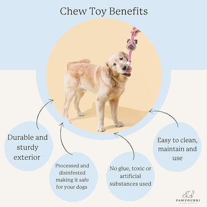 Natural Suede Leather and Rope Dog Chew Toy, Flower Shape Interactive Pet Toy for Medium to Large Dogs, Durable Design for Daily Chewing, Tug Play and Training Use