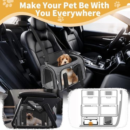 Soft-Sided Cat/Dog/Pet Carrier, Collapsible Pets Travel Carriers - Image 7