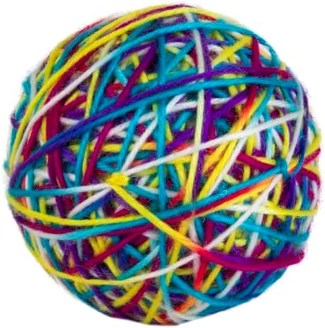 Pet Zone Rattling Yarn Ball Cat Toy, Colorful Rolling, for Indoor Playtime - Image 2