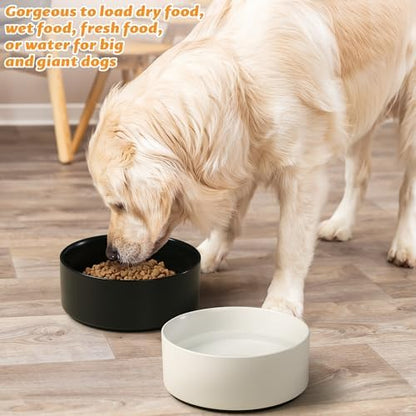 Large Dog Bowls, Non Slip Heavy Ceramic Dog Food and Water Bowl with Silicone Base, 8" Pet Feeding Bowl for Small, Medium, and Big Dogs (Black, 8 Inches) - Image 6