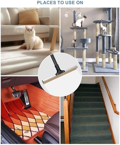 Carpet Rake for Pet Hair Removal, Reusable Dog Hair Remover with 47" Handle, Pet Hair Removal Tool with Innovative Metal Edge Design for Carpets, Rugs, Stairs, Pet Tower & Hard-to-Reach Places - Image 6