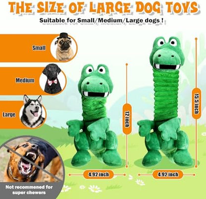 Fuufome Large Squeaky Dog Toys:Plush Tug of War Dog Toys with Crinkle-Interective Chew Toys for Small,Medium,and Large Breeds- Puppy Toys Keep Them Busy&Dental Exercise - Image 4