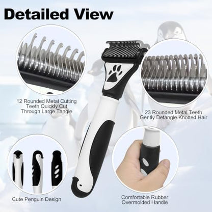Penguin Double-Sided Dematting Comb for Dogs&Cats Undercoat Rake - Image 3