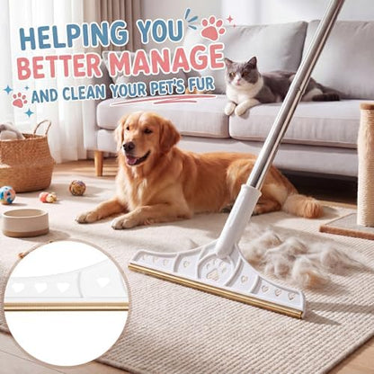 3 Pcs Pet Hair Removal Tool Adjustable Carpet rake & Lint Roller & Dustpan - Image 5
