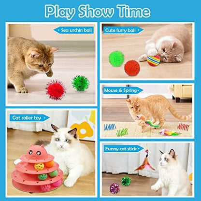 UPSKY 20 PCS Cat Toys Set with Teaser, Mice, Spring, and Various Ball Toys - Image 6