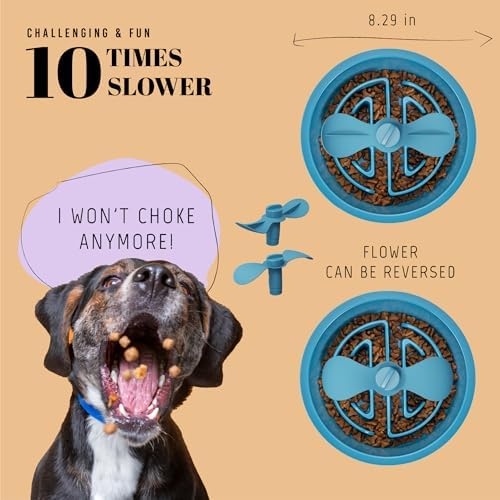 AVERYDAY Slow Feeder Dog Bowls for Large Breed, 2.5 Cups Deep Food Puzzle Bowl with Spinning Slow Feeder Insert, Non-Slip Bottom, Fits for Raised Stand, Hard Maze Design for Medium and Large Dogs - Image 3