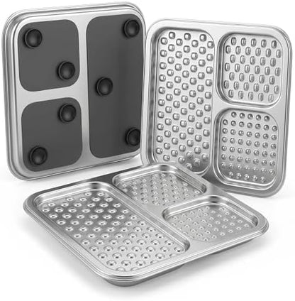 2 Pack - Stainless Steel Lick Mat for Dogs & Cats, Large Non-Slip Slow Feeder Pad with Suction Cups, Chew-Proof Dog Licking Mat for Anxiety Relief, Bathing & Grooming Time by Unknown