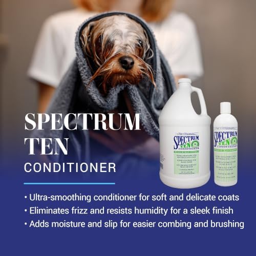 Chris Christensen Spectrum Ten Dog Conditioner, Groom Like a Professional, Gentle Cleansing, Leaves Coat Soft & Silky, Gorgeous Shine, Made in the USA, 473ml - Image 2