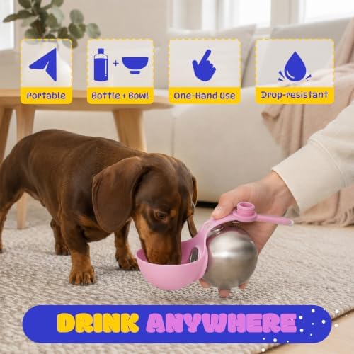 2 Pcs Portable Dog Water Bottle, 10oz Stainless Steel Puppy Water Tumbler - Image 4