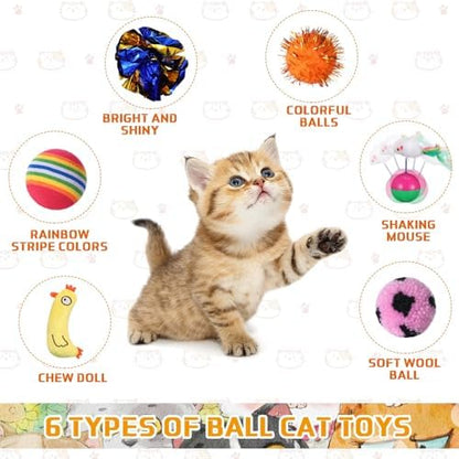 Shappy 150 Pcs Cat Toys Bulk Pack for Indoor Cats, Mice Balls,Novel - Image 2