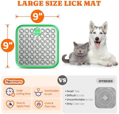 Pawtners Stainless Steel Large Lick Mat for Dogs, 2 Pack, Green - Image 2