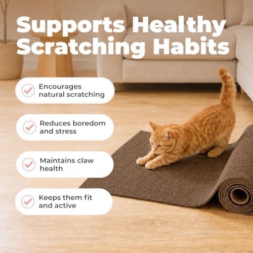 Catify Peel & Stick Cat Scratching Mat - Brown, L:78" - Image 3