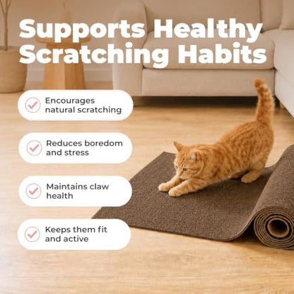 Catify Peel & Stick Cat Scratching Mat - Brown, L:78" - Image 3