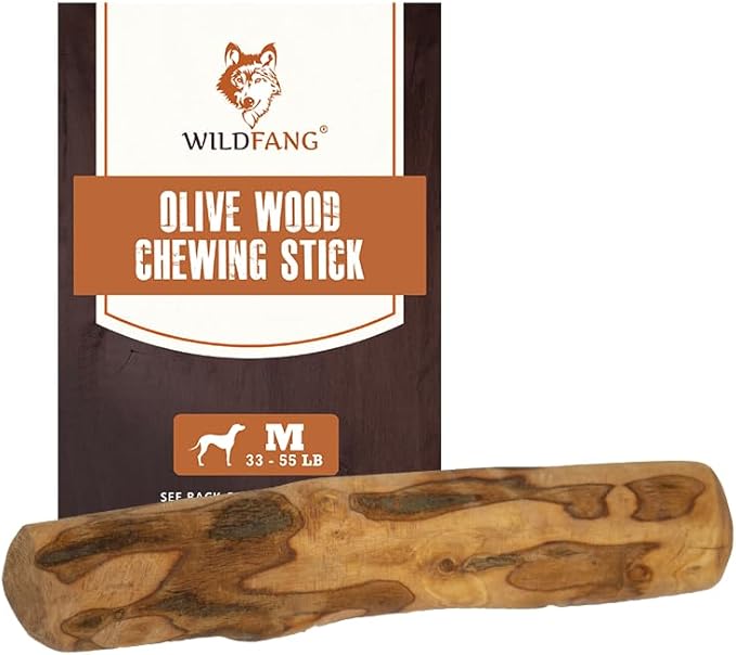 Wildfang® Olive Wood Chewing Sticks for Dogs, Small - Tough Chew Toys for Aggressive Chewers, Puppy Chew Toys for Teething, Training for Chewing Muscles, Olive Wood Stick for Dog (Under 33lbs)