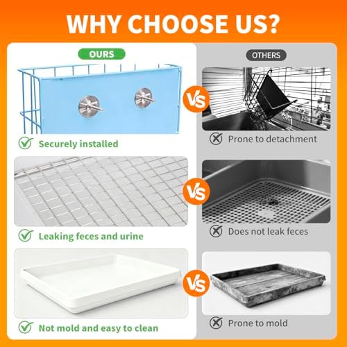 BESNEW 3 in 1 Rabbit Hay Feeder with Litter Box,Upgraded Metal Hay Rack & Litter Tray & Water Bowl,Quick Cleaning,Easy to Install,Bunny Supplies for Rabbit Guinea Pig Chinchilla Small Animals - Image 3