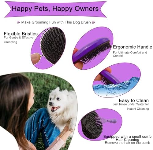 Gentle Grooming Puppy Brush with Gift Box (Dark Purple) - Image 4