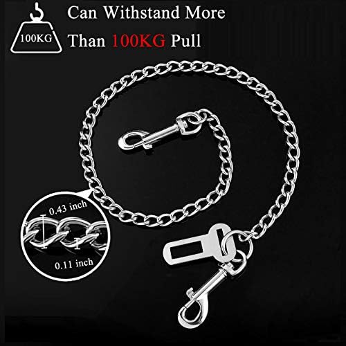 Stainless Steel No Chew Dog Car Seatbelt Pet Vehicle Safety Restraint Cable - Image 3