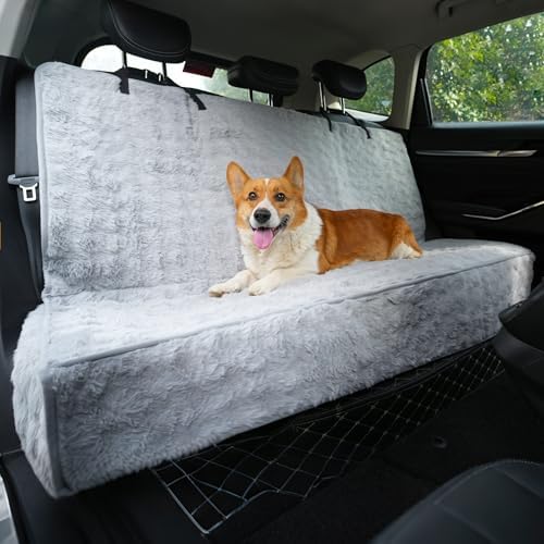 Dog Car Seat Cover, Waterproof Plush Pet Seat Protector, Gray, Back Seat by AEEISHOMEREFORM