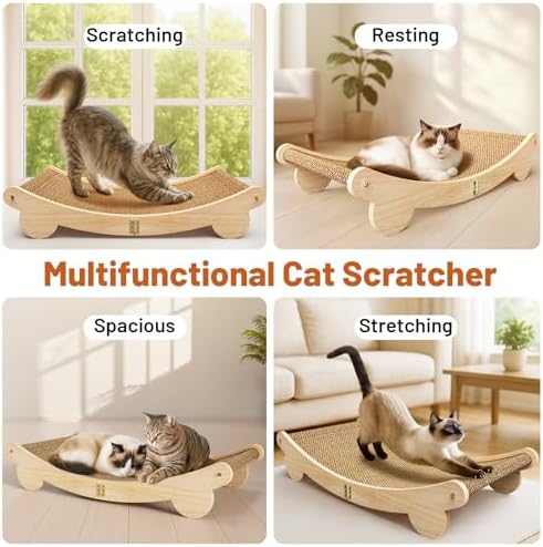 Extra Large 31.5" Cat Scratcher Bed - Sisal-Style Lounge for Indoor Cats - Image 3