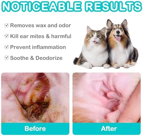 Dog Ear Drops, Dog Ear Cleaner Drops, Ear Infection Treatment for Dogs and Cats, Natural Herbal Ear Cleaning Solution for Dirty,Itchy,Smelly,Inflammed Pet Ears, 2 oz*2 with Dropper - Image 3